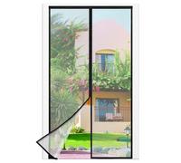 Moustiquaire Porte Fenêtre, 100 x 220 CM - Maillage Fine NOIRE Magnétique Rideau Anti Mouche, Se Ferme Tout Seul, La Bande Ve1cro au Sommet du Volet Rideau Anti Mouche a Été Élargie à 3.8 CM