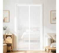 Moustiquaire Porte Fenetre 100 x 233 cm Différentes Tailles, Uissants Aimants, Fermeture Automatique, Sans Perçage Moustiquaire sur Mesure Aimantée pour de Balcon, Chambre, Blanc