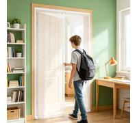 Moustiquaire Porte Fenetre 162 x 165 cm Différentes Tailles, Uissants Aimants, Fermeture Automatique, Sans Perçage Moustiquaire Porte Balcon Rideau Couloirs Patio, Blanc