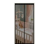 Moustiquaire Porte Fenêtre 185 x 220 cm Fermeture Aimantée Automatique Magnétique Moustiquaire Porte avec Ruban Adhésif, Bâtons Magnétiques pour Couloirs, Portes, Patio, Noir