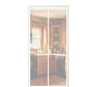 Moustiquaire Porte Fenêtre 185 x 220 cm Fermeture Aimantée Automatique Moustiquaire Fenetre Magnétique avec Ruban Adhésif, Bâtons Magnétiques pour Couloirs, Portes, Patio, Blanc