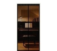 Moustiquaire Porte Fenêtre 185 x 220 cm Fermeture Aimantée Automatique Moustiquaire Fenêtre Magnétique avec Ruban Adhésif, Bâtons Magnétiques pour Couloirs, Portes, Patio, Noir