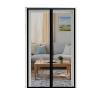 Moustiquaire Porte Fenêtre 190 x 250 cm Fermeture Aimantée Automatique Filet Très Dense Aimantée Rideau avec Ruban Adhésif, Bâtons Magnétiques pour Couloirs, Portes, Patio, Noir