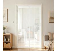 Moustiquaire Porte Fenetre 74 x 190 cm Différentes Tailles, Uissants Aimants, Fermeture Automatique, Sans Perçage Moustiquaire Porte Balcon pour de Balcon, Chambre, Blanc