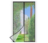 Moustiquaire Porte Fenêtre, 90 x 200 CM - Maillage Fine NOIRE Magnétique Rideau Anti Mouche, Se Ferme Tout Seul, La Bande Ve1cro au Sommet du Volet Rideau Anti Mouche a Été Élargie à 3.8 CM