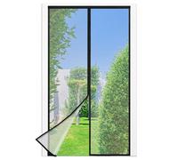 Moustiquaire Porte Fenêtre, 90 x 240 CM - Maillage Fine NOIRE Magnétique Rideau Anti Mouche, Se Ferme Tout Seul, La Bande Ve1cro au Sommet du Volet Rideau Anti Mouche a Été Élargie à 3.8 CM