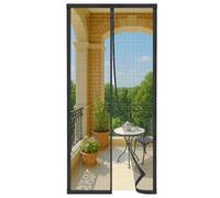 Moustiquaire Porte Fenêtre 90x210 cm - Fermeture Automatique, Magnétique Porte Anti Mouches, Maille Fine Lavable en Fibre de Verre, Bande Adhésive 3,8 cm, Noir