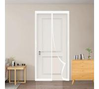 Moustiquaire Porte Fenetre Aimantée 85 x 223 cm Sans Percage Anti-Moustiques avec Bande Adhésive, Fermeture Magnétique Moustiquaire Magnétique pour Balcon & Terrasse, Blanc