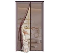 Moustiquaire Porte Fenetre Aimantée Magnétique 90x210cm,Rideau de Porte Antimoustique,Moustiquaire Porte Magnétique, Sans Perçage, Fermeture Automatique,pour Portes de Multi Types,Marron