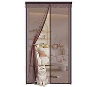 Moustiquaire Porte Fenetre Aimantée Magnétique 95x240cm,Maille Très Dense Rideau Anti Insecte Mouche Avec Ruban Adhésif, Moustiquaire Magnétique,Sans Perçage,Marron
