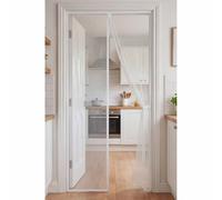 Moustiquaire Porte Fenetre Aimantée Magnetique 97 x 162 cm Kit D'Installation Complet Puissants Aimants Moustiquaire pour Portes Sans Perçage pour de Balcon, Chambre, Blanc