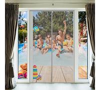 Moustiquaire Porte Fenetre Magnétique 115 x 180 cm Sans Entrer Les Insectes Rideau Magnétique Écran Souple Porte Différentes Tailles Pour Couloirs Portes Patio, Gris
