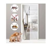 Moustiquaire Porte Fenêtre Magnétique 140x210cm Blanc moustiquaire porte fenetre Anti Mosquito Magnet avec Durable Maille