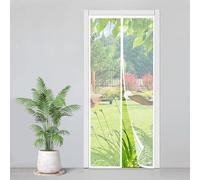 Moustiquaire Porte Fenetre Magnetique 160x205cm, Bonne Qualité Rideau de Porte Antimoustique, Sans Perçage, Installation Facile, Convient aux Balcons, Caves et Chambres, Blanc