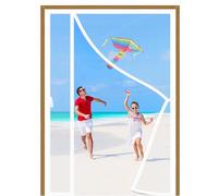 Moustiquaire Porte Fenetre Magnetique 215x245cm Blanc Ouverture Latérale Moustiquaire Baie Vitree Coulissante Avec Aimants Puissants et Bande Magique pour Enfants et Animaux Compagnie