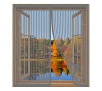 Moustiquaire Porte Fenetre Magnetique 40 x 80 cm Installation Facile Sans Percer Moustiquaire Fenêtre Anti-Insectes avec Bande Adhésive pour Fenêtre Empêche Les Insectes, Gris