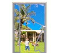 Moustiquaire Porte Fenetre Magnetique 80x210cm Gris Rideau de Porte Antimoustique avec Fermeture Aimantée Installation Facile Sans Outils pour Couloirs Portes Patio