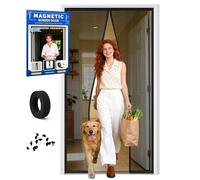 Moustiquaire Porte Fenetre Magnetique 85x210cm - Rideau Anti Mouche en Maille Fine, Fermeture Aimantée Automatique, Moustiquaire Fenetre Magnetique, Pose Facile Sans Perçage, Noir
