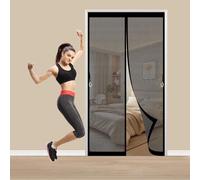 Moustiquaire Porte Fenetre Magnetique 88 x 214 cm Adsorption Magnétique Accès Facile Facile à Installer Moustiquaire Magnétique Fenêtre pour Balcon Salon Chambre Portes, Noir