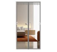 Moustiquaire Porte Fenetre Magnetique 90 x 210cm Rideau anti Mouche Renforcée Pour Porte de Balcon, Cave, Chambre Gris 50 Aimants