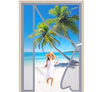 Moustiquaire Porte Magnétique 100x195cm Ouverture Latérale Aimantée Auto AdhéSif en Maille Rideau Automatique Anti Moustique Porte sans Percer pour La Plupart des Fenêtres Gris