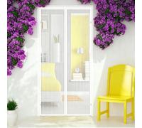 Moustiquaire Porte Magnétique 120 x 162 cm Différentes Tailles, Uissants Aimants, Fermeture Automatique, Sans Perçage Moustiquaire pour Portes pour de Balcon, Chambre, Blanc
