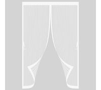 Moustiquaire Porte Magnétique 130 x 160 cm Anti Mouche Maille Ultra Fine, Protection Contre Les Moustiques, Fermeture Automatique Rideau Anti Moustique pour Couloirs, Portes, Blanc