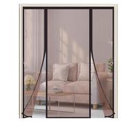 Moustiquaire Porte Magnétique 160x220cm,Double Ouverture Latérale,Rideau Moustiquaire Magnétique,Moustiquaire Aimantée Porte Sans Percer,Pour porte de Balcon, Terrasse, Couloirs,Marron