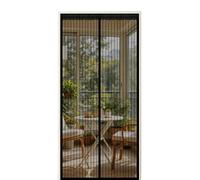 Moustiquaire Porte Magnétique 185 x 220 cm Fermeture Aimantée Automatique Rideaux Aimantée Sans Percage avec Ruban Adhésif, Bâtons Magnétiques pour Couloirs, Portes, Patio, Noir