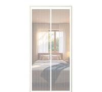 Moustiquaire Porte Magnétique 230 x 250 cm Fermeture Aimantée Automatique Moustiquaires Ementer Aimanté avec Ruban Adhésif, Bâtons Magnétiques pour Couloirs, Portes, Patio, Blanc