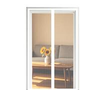 Moustiquaire Porte Magnétique 40 x 260 cm Fermeture Aimantée Automatique Magnétique Moustiquaire Porte avec Ruban Adhésif, Bâtons Magnétiques pour Couloirs, Portes, Patio, Blanc