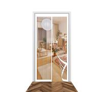 Moustiquaire Porte Magnetique 76 x 214 cm Fermeture Automatique Moustiquaire Magnetique Porte Sans Perçage Installation Facile pour La Plupart Les Types de Fenêtres Ou Porte, Blanc