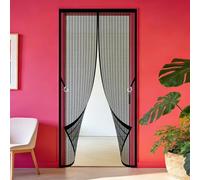 Moustiquaire Porte Magnétique 84 x 226 cm Différentes Tailles Rideau Aimanté pour Porte et Fenêtre Aucun Perçage N'Est Nécessaire Convient Aux Balcons, Caves et Chambres, Noir