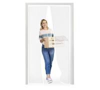 Moustiquaire porte Magnétique Moustiquaire sur Mesure de Porte,Rideau de Porte Antimoustique, pour Couloirs, Portes, Patio.Facile à installer le joint d'étanchéité, Blanc, 185 x 220 cm