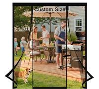 Moustiquaire Porte sur Mesure - Rideau Magnétique Double Ouverture, Idéal pour Portes Doubles et Baies Coulissantes, Fermeture Automatique, Bande Velcro 4 cm en Haut, Sans Perçage - Non Découpable