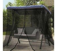 Moustiquaire pour balancelle de patio 2 à 3 places, moustiquaire d'extérieur en maille avec ouverture à fermeture éclair et toit imperméable
