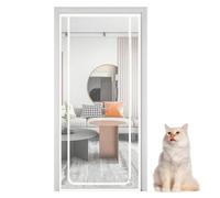 Moustiquaire pour chat avec fermeture éclair en lourde | 90 x 220 cm - Barrière pour animaux domestiques - Pour intérieur : environ 89 x 221 cm pour chaton, maison, salon, cuisine