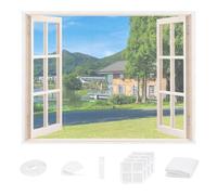 Moustiquaire pour Fenêtre 150x180m, Filet Anti-Insectes Découpable sur Mesure, Protection Anti-Moustiques et Anti-Mouches, avec Bandes Auto-Adhésives Blanches + Outil de Coupe, Sans Perçage, 1 Pcs