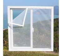 Moustiquaire pour fenêtre - Filet anti-insectes - Fixation par velcro, sans perçage - Filet en polyester à mailles fines - Réutilisable - 130 x 120 cm - Blanc