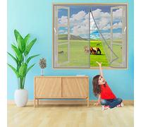 Moustiquaire pour Fenêtres 160x150 cm Filet anti pollen protection avec fixation magnétique innovante| filet anti mouches, protection pollen sans perçage Gris Z