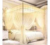 Moustiquaire pour lit avec support en acier inoxydable, auvent en maille fine, moustiquaire autoportante, installation facile, filet portable pour lit simple, double, intérieur et extérieur