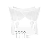 Moustiquaire - TECTAKE - Moustiquaire pour lits simples et doubles en polyester, avec 4 ouvertures, 220 x 200 x 210 cm - Blanc
