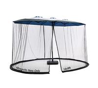 Moustiquaire pour Parasol de terrasse de 4,3 m, Double Face, Pare-Vue, Fermeture éclair, Double Porte, Noire (pour Parasol de terrasse de 4,3 m)