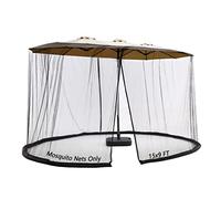 Moustiquaire pour Parasol de terrasse de 4,6 m Double Face, moustiquaire avec Fermeture éclair, Double Porte, Noir (pour Parasol de 4,6 m)