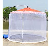 Moustiquaire pour parasols - Avec porte zippée - Pour parasols de 250 à 300 cm - Pour parasol de jardin déporté - Blanc