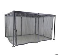 Moustiquaire pour pergola ""Belize"" à lattes 3x3,8m ardoise en polyester - Hespéride