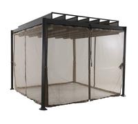 Moustiquaire pour tonnelle ""Flamenco"" noisette 3x2m en polyester - Hespéride