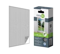 Moustiquaire sans perçage auto-agrippante pour porte 110 x 210 cm - 2 filets 6 x 210 cm - Maille polyester Gris anthracite