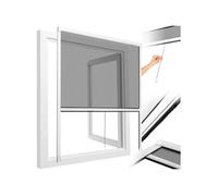 Moustiquaire store enroulable fenêtre blanc aluminium 130x160cm réglable anti-insectes fibre de verre résistant UV intérieur extérieur