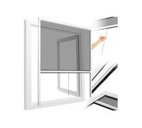 Moustiquaire store fenêtre enroulable aluminium blanc 110x160cm filet anti moustiques protection UV intérieur extérieur ajustable 65cm